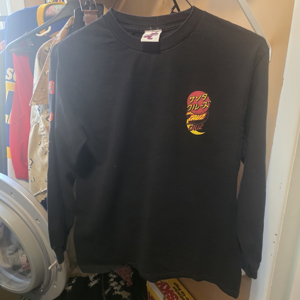 Santa Cruz Skateboards Black Long Sleeve Tee with Red and Yellow Logo
